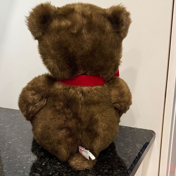GUND Brown Teddy Bear Plush Red Star Ring Jewelry Holder Bow Stuffed Animal - Picture 5 of 10